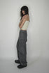 CIRCLE CUT-OUT DENIM PANTS -BLACK-